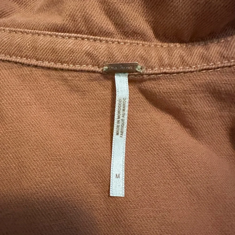 FREE PEOPLE Eisenhower Denim Jacket Terracotta Size M - Picture 4 of 5